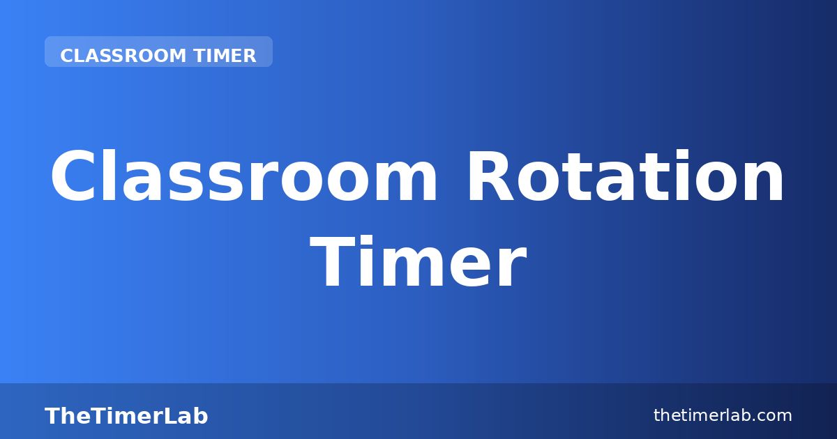 Classroom Rotation Timer for Teachers — Free Online