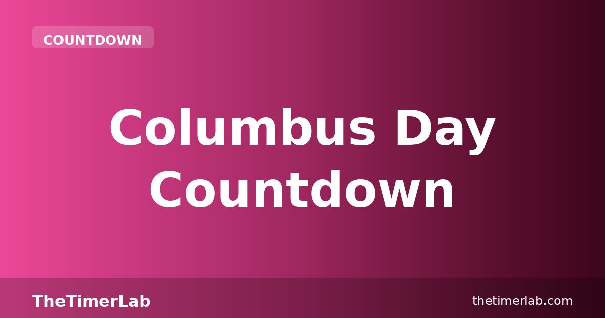 Columbus Day Countdown 2026 — Free October Timer