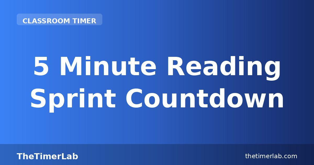 5 Minute Reading Sprint Countdown for Students — Free