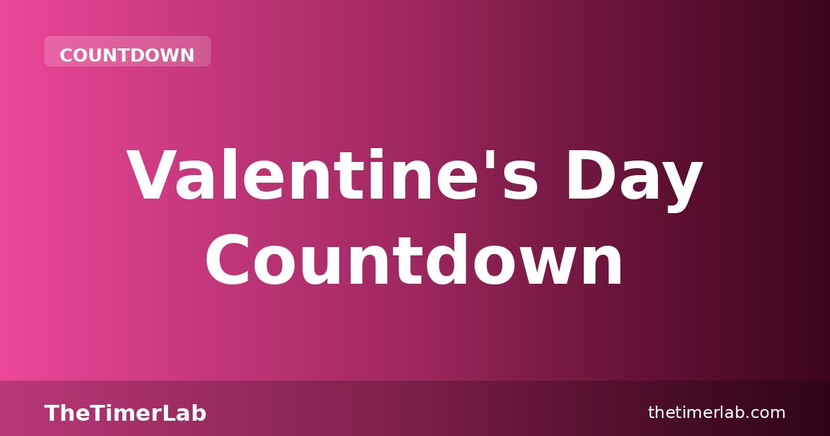 Valentine's Day Countdown 2027 — Free Timer